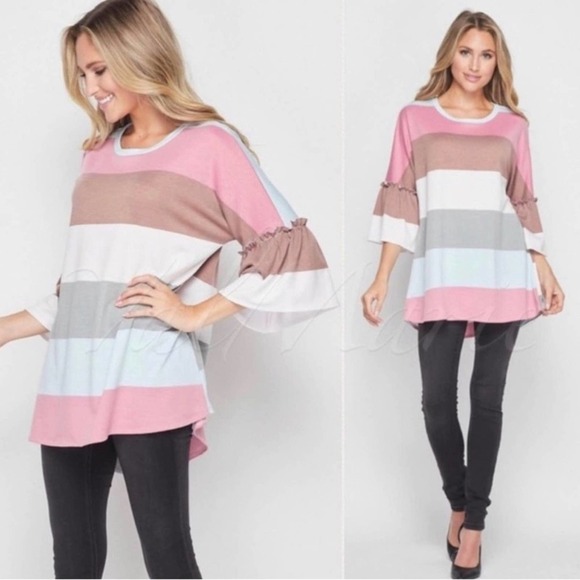 Striped Oversized Top for Women - Picture 3 of 3